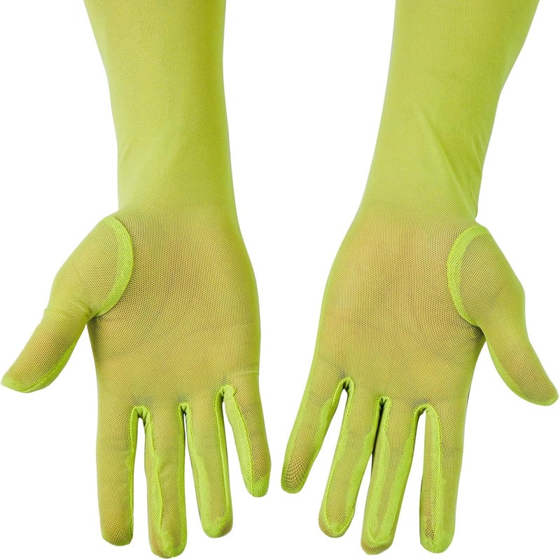 Luwint Extra Long Tulle Mesh Gloves - Silk Sheer, Elbow Length - Costume Gloves for Opera Party Sun Protection - Image 2